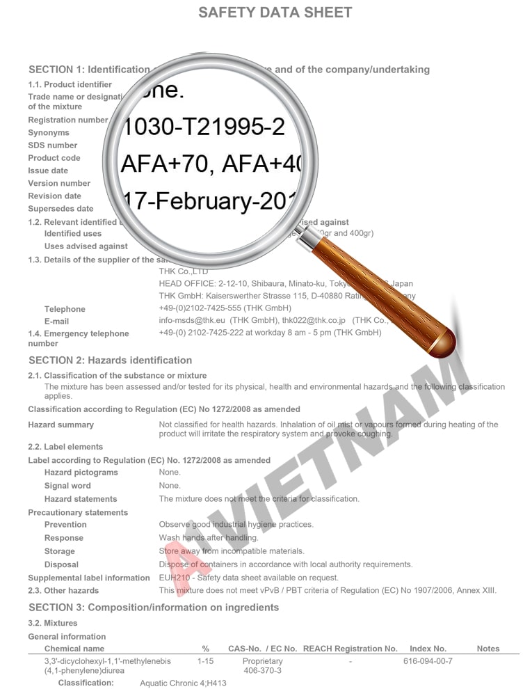 Mỡ THK AFA - MSDS