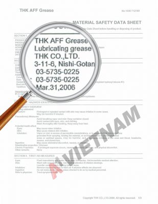 Mỡ THK AFF MSDS