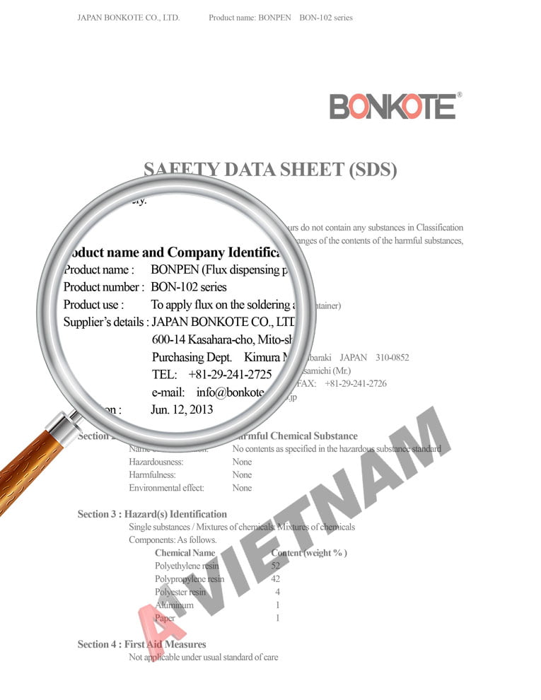MSDS Flux Pen 102
