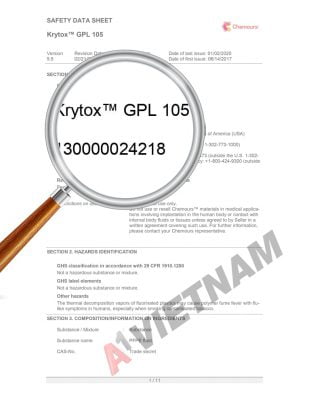 Krytox GPL-105 SDS