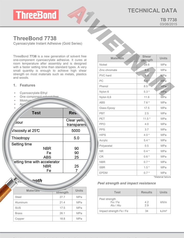 Keo ThreeBond 7738 - Phân Phối Chính Hãng Tại Việt Nam