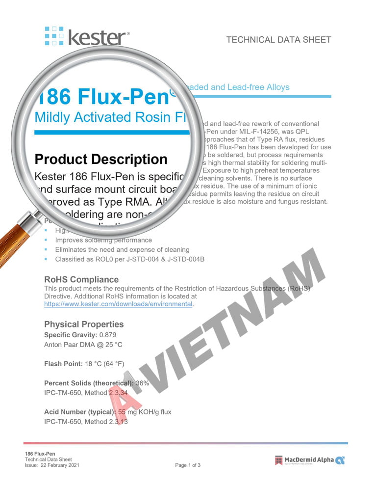 MSDS Flux Pen 186