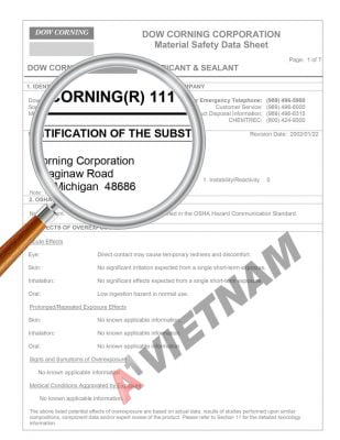 MSDS Dow Corning 111