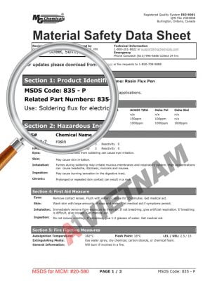 MSDS Mg Chemicals 835-P