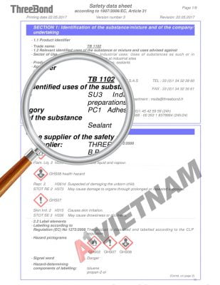 MSDS Threebond 1102