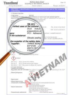 MSDS Threebond 1211