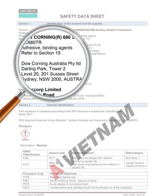 MSDS Dow Corning 680