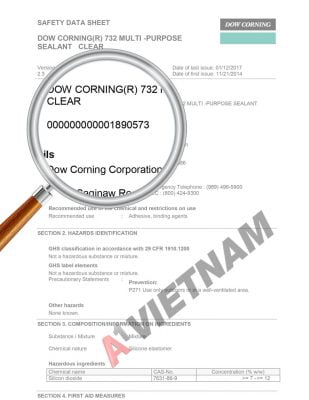 MSDS Dow Corning 732