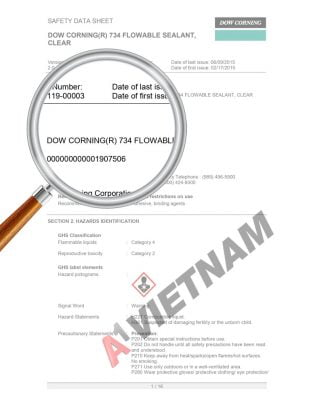 MSDS Dow Corning 734