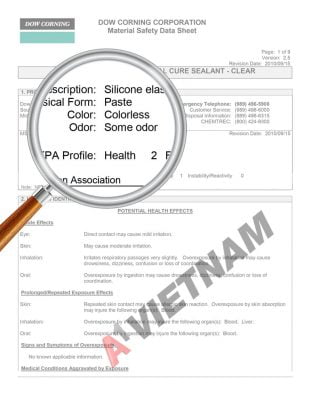 MSDS Dow Corning 737