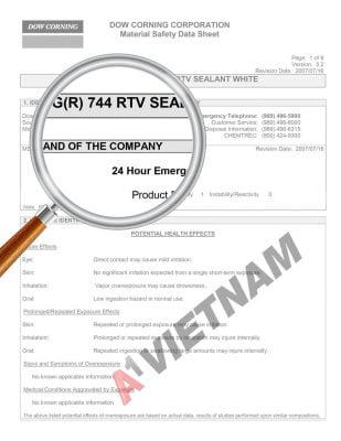 MSDS Dow Corning 744