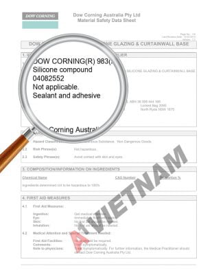 MSDS Dow Corning 983