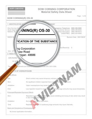 MSDS Dow Corning OS 30