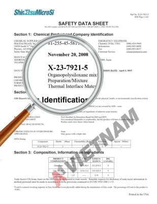 MSDS Shinetsu 7921