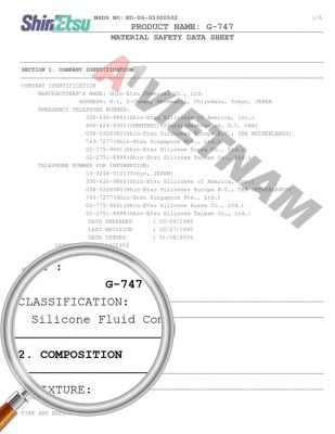 Mỡ Shinetsu G-747 MSDS