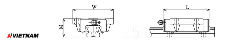 Sơ đồ thanh trượt THK SR35TB / SR35TBM