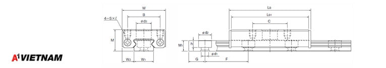 Sơ đồ thanh trượt THK EPF 7M