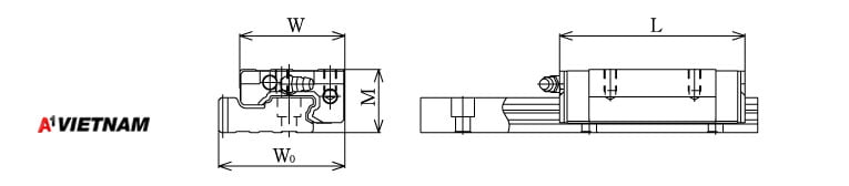 Sơ đồ thanh trượt THK GSR25TR