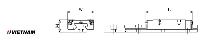 Sơ đồ thanh trượt THK RSR2N