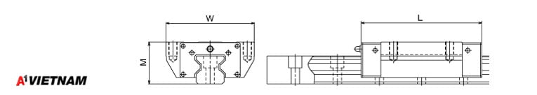 Sơ đồ thanh trượt THK SRG15A
