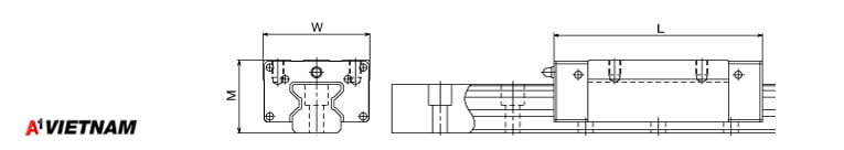 Sơ đồ thanh trượt THK SRG65LV 