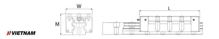 Sơ đồ thanh trượt THK SRG45SLR
