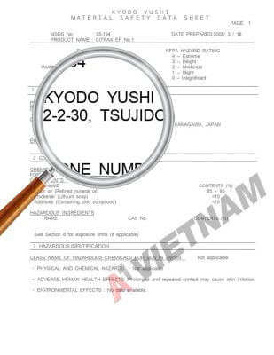 Kyodo Yushi EP MSDS