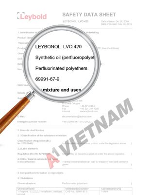 Dầu Chân Không Leybolnol 420 MSDS