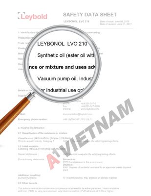 Dầu Chân Không Leybonol LVO 210 MSDS