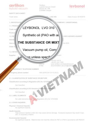 Dầu Chân Không Leybonol LVO 310 MSDS