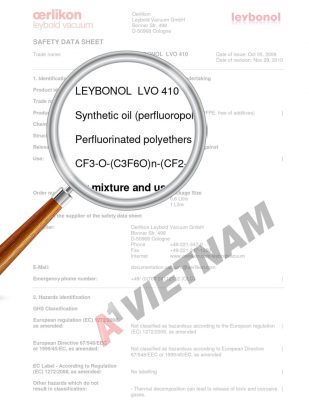 Dầu Chân Không Leybonol LVO MSDS