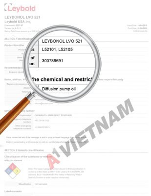 Dầu Chân Không Leybonol LVO 521 MSDS