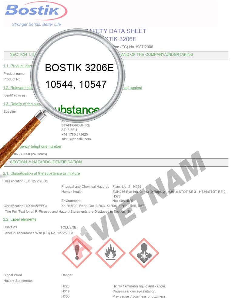 MSDS Keo Bostik 3206E