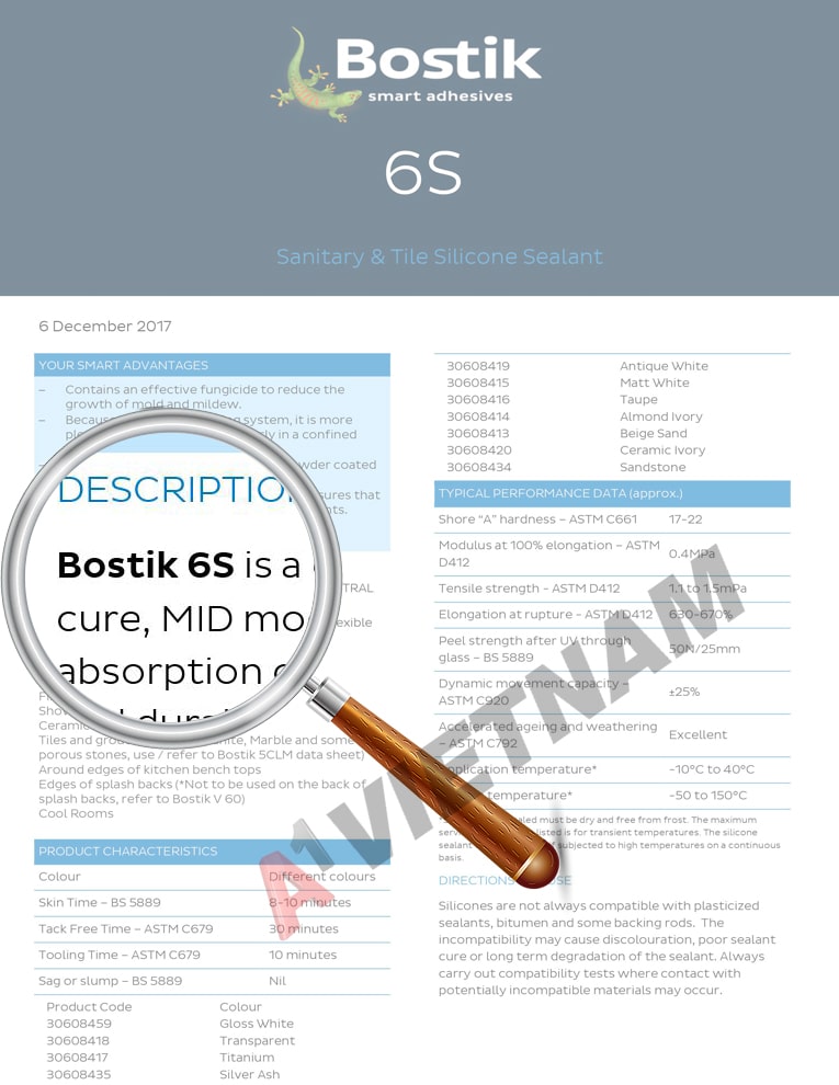 MSDS Keo Bostik 6S Neutral Cure