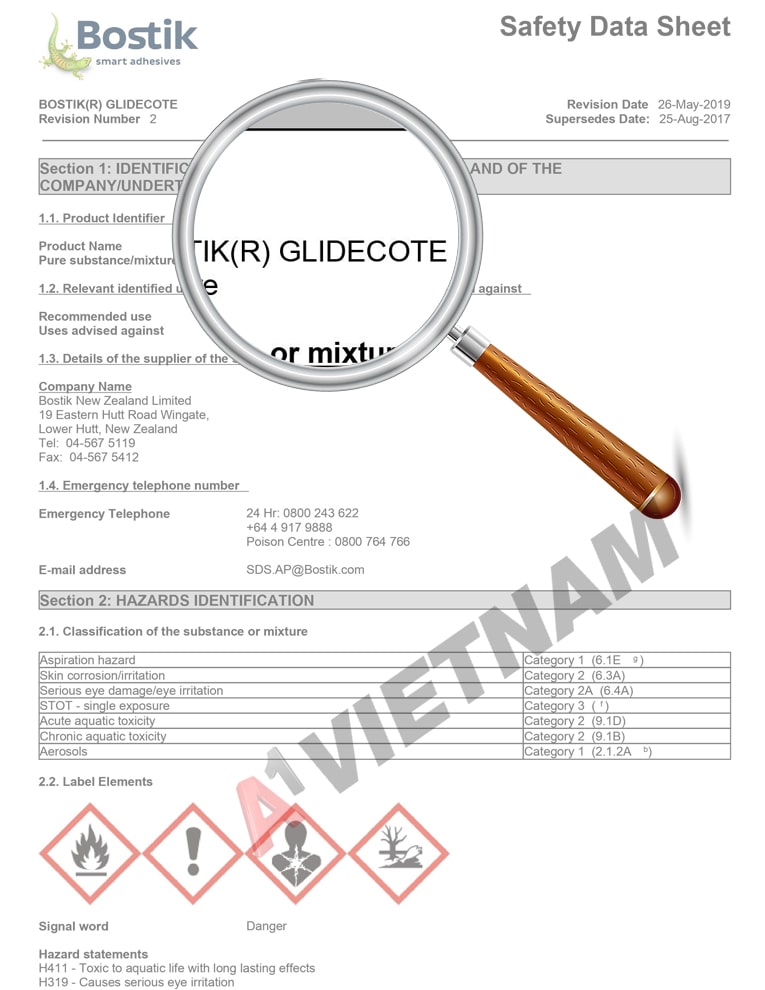 MSDS Keo Bostik Glidecote