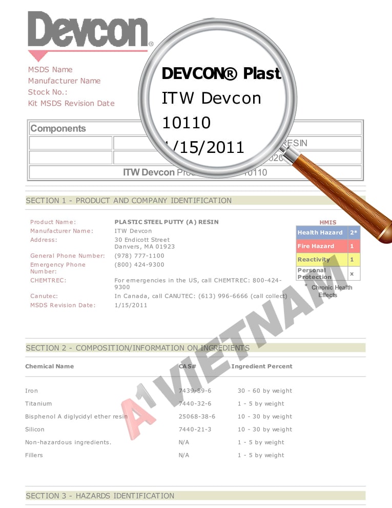 MSDS Keo Devcon 10110