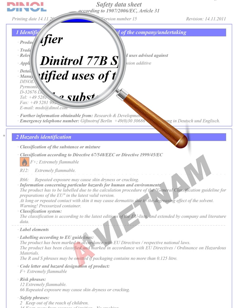 Keo Dinitrol 77B - MSDS