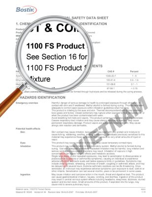 Bostik 1100FS MSDS