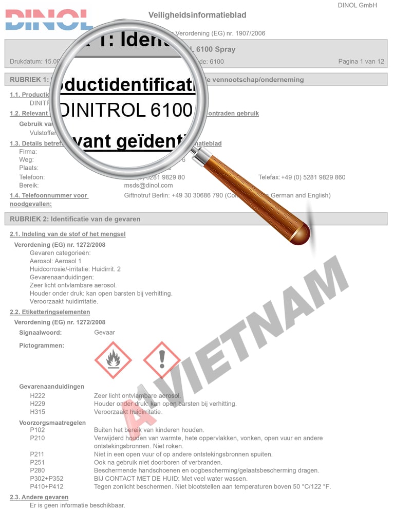 Dầu Dinitrol 6100 - MSDS