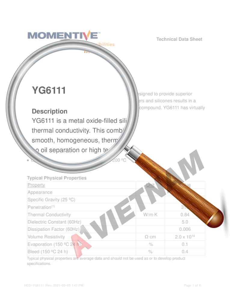 Momentive YG61111- Phân phối chính hãng tại Việt Nam