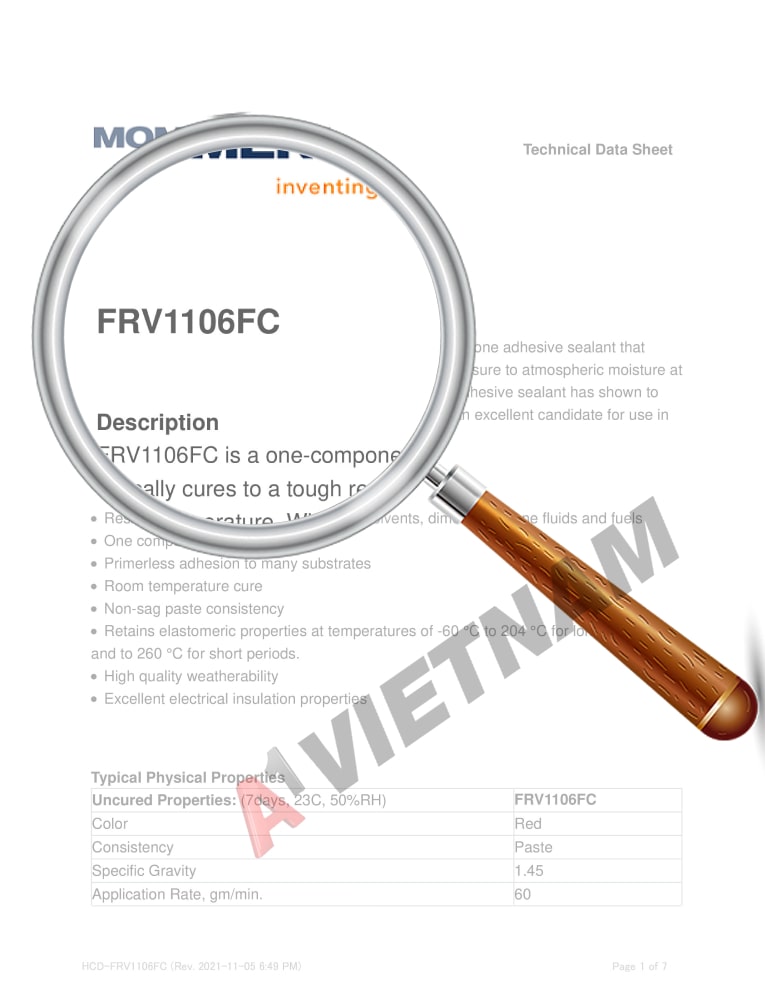 certificate momentive frv1106