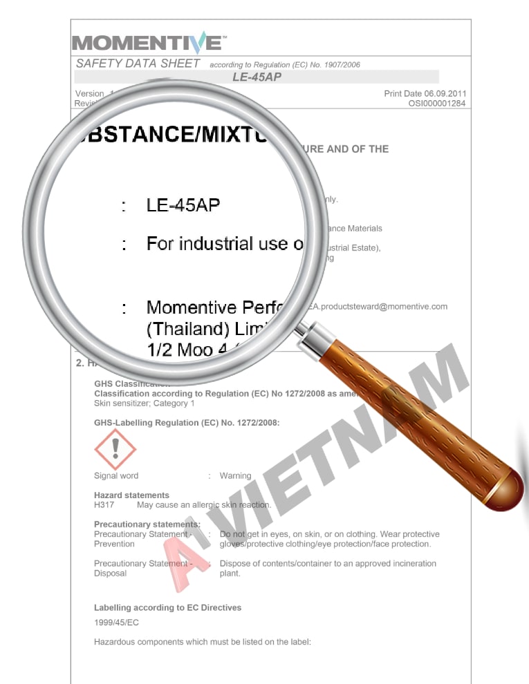 MSDS Momentive LE45