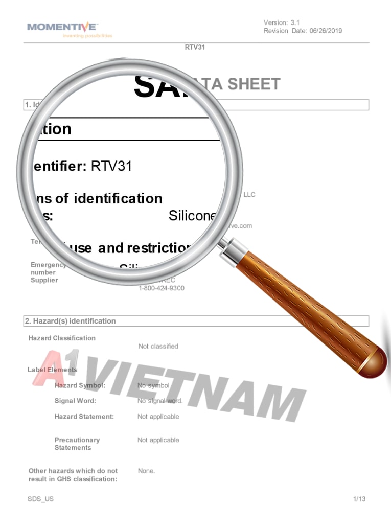 MSDS Momentive RTV31