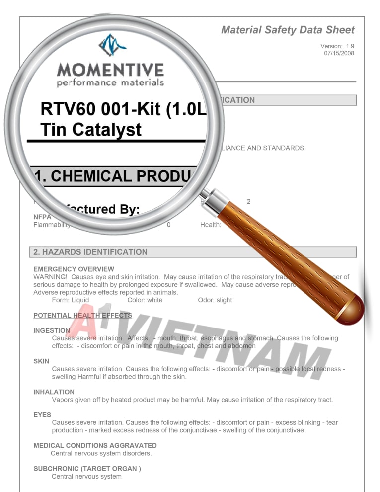 MSDS Momentive RTV60 001- kit