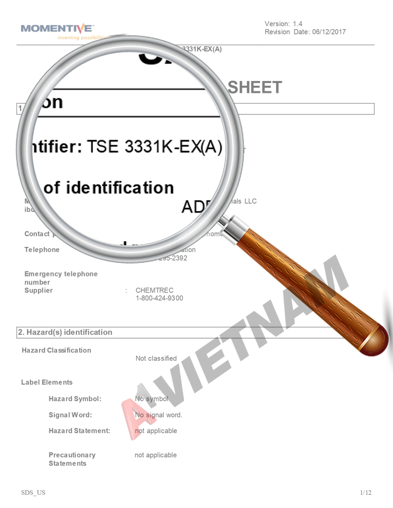 Keo Momentive TSE 3331 MSDS