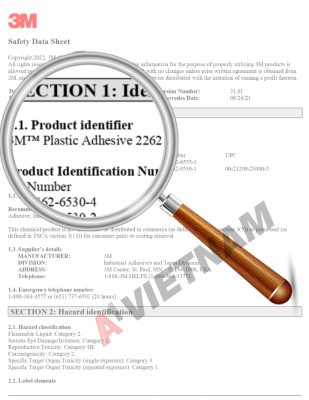 3M Plastic Adhesive 2262 MSDS