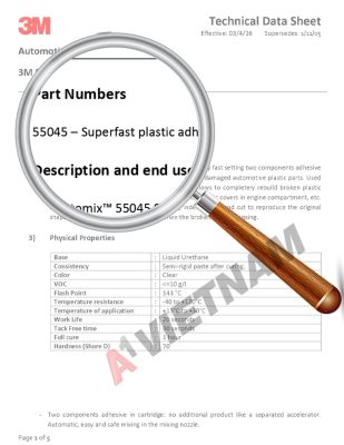 3M 55045 Adhesive For Transparent Plastic MSDS 