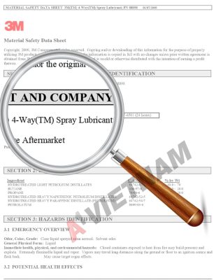 3M 4-Way Spray Lubricant MSDS