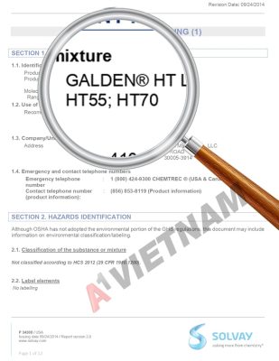 Solvay Galden HT 55 MSDS