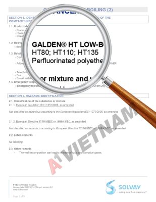 Solvay Galden HT 80 MSDS